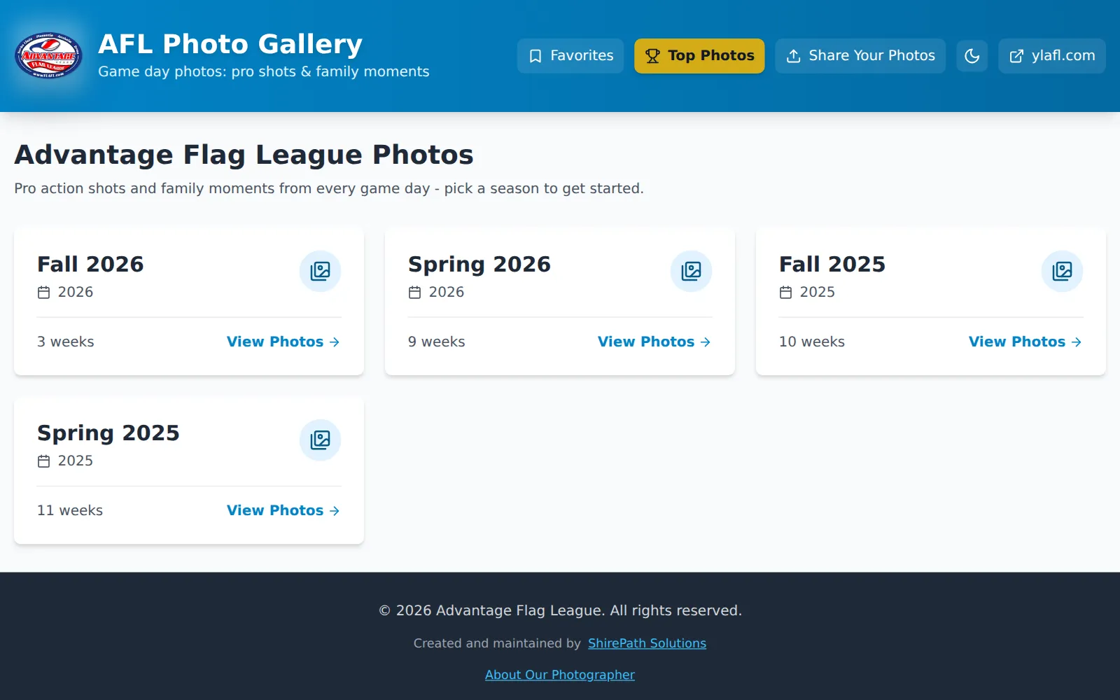 AFL Photo Gallery screenshot